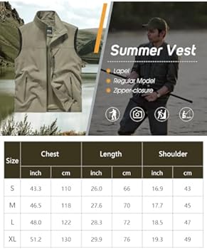 Sukany Men Multi Pockets Cotton Outdoor Safari Fishing Vest Utility Photo Gilet Travel Journalist Hunting Hiking Jacket Vest, Army Green, L