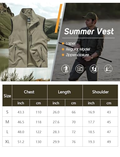 Sukany Men's Casual Fishing Safari Utility Vest Lightweight Quick Dry Cargo Military Gilets Sleeveless Photography Shooting Hunting Camping Waistcoat Outdoor Travel Jacket with Pockets Blue S - Image 4