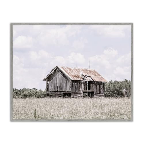 Countryside Cabin Rural Field, 11 x 14 Inch Framed Giclée Print