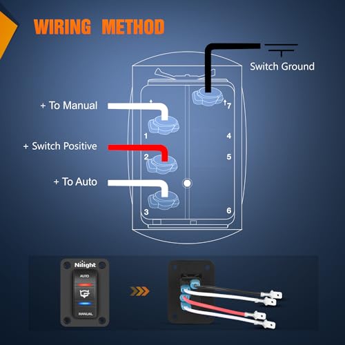 Image of Nilight Auto Manual Rocker Switch Bilge Pump Panel Waterproof