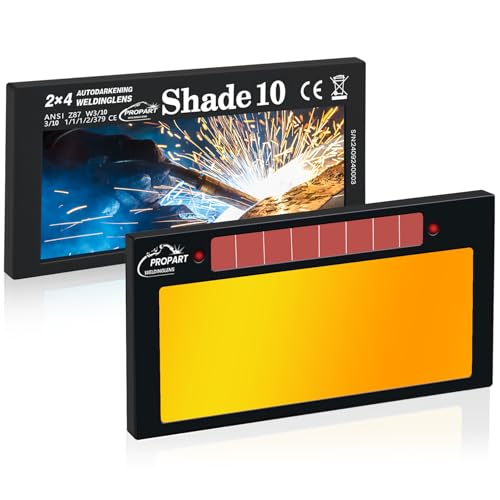 Shade10 | 2×4 1/4 Auto Darkening Welding Lens | Blue Puddle Technology Welding Lens | Compatible with 2×4.25 Welding Helmets | Welding Lens 2×4 1/4 (Gold) by PROPART - Used condition - US$28.52
