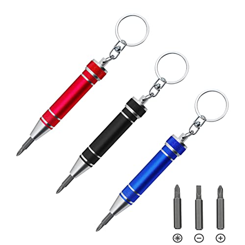 MANUFORE 3 Stück 3 in 1 Präzision Mini-Schraubendreher set, tragbares Reparatur Werkzeug Kit mit 9-teiligen magnetischen Bits,zur Reparatur von Brillen, Uhren,Es kann auch ein kleines Geschenk sein Cover
