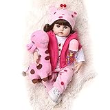 Reborn Baby Dolls 18 inch Realistic Newborn Baby Dolls - Lifelike Weighted Silicone Doll Girls with Giraffe Plush & Doll Clothes & Accessories for Age 3+
