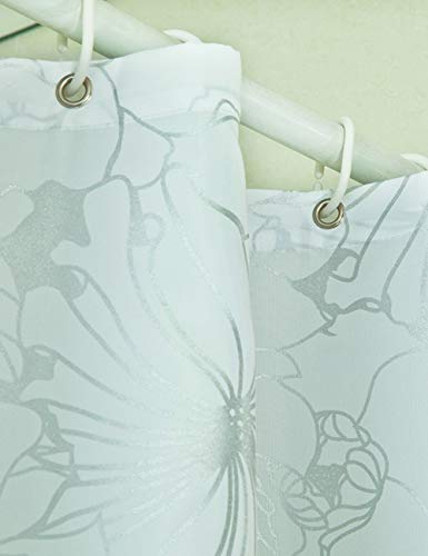 Rideau de douche en polyester imperméable MU avec séparation de salle de bains