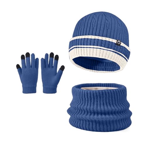Ensemble écharpe bonnet noir torsadé en tricot d'hiver pour femme - 2
