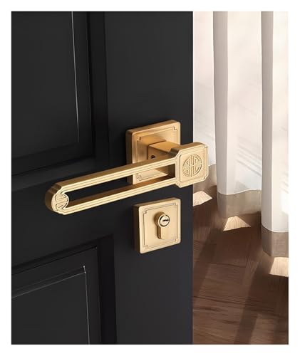 Serrure de porte de chambre à coucher style chinois bronze cuivre - 2