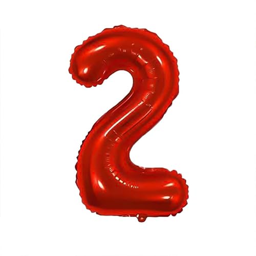 WT Ballon gonflable chiffres 40 cm (2, rouge)