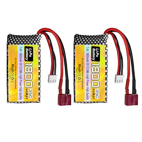 Sea Jump 2PCS 7.4V 1800mAh LiPo Battery for WLToys RC Cars