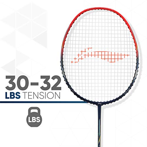 Li-Ning Air Force 77 G2 Carbon Fiber Strung Badminton Racket With Full Cover, Navy/Red #TOP5
