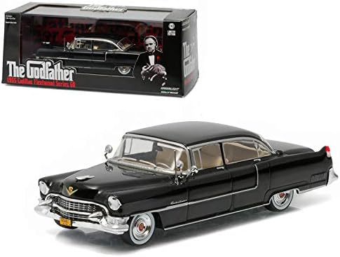 StarSun Depot Wholesale The Godfather 1955 Cadillac Fleetwood Series 60 Special Black (1972) Movie 1/43 Diecast Model Car by Greenlight