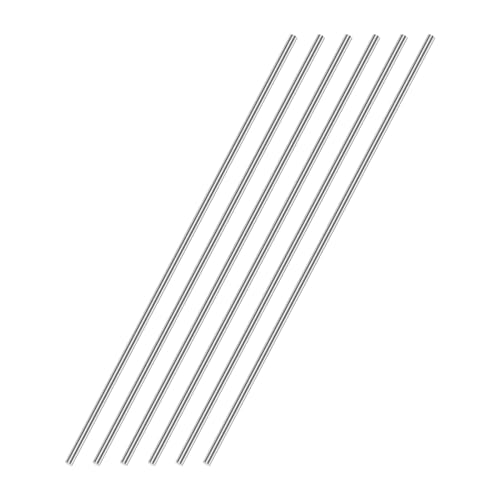 QUARKZMAN 6 Stück 304 Metallstangen Garten, 5mm x 400mm Metallstäbe für DIY Handwerk, Motorrad, Deko, Garten