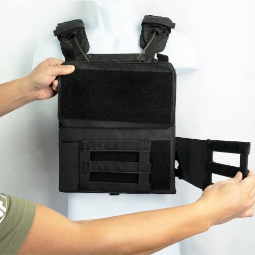 Image of Valor Fitness Weighted Training Vest with Weight Plates - Adjustable Shoulder Pads - 14, 20 or 30 lbs - Endurance Strength Cross Training Rucking Running -WV Series