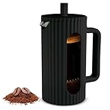 CASA LITUS Prensa Francesa de Vidrio 1 Litro con Émbolo de Acero Inoxidable Fácil de Lavar, Cafetera con Cubierta...
