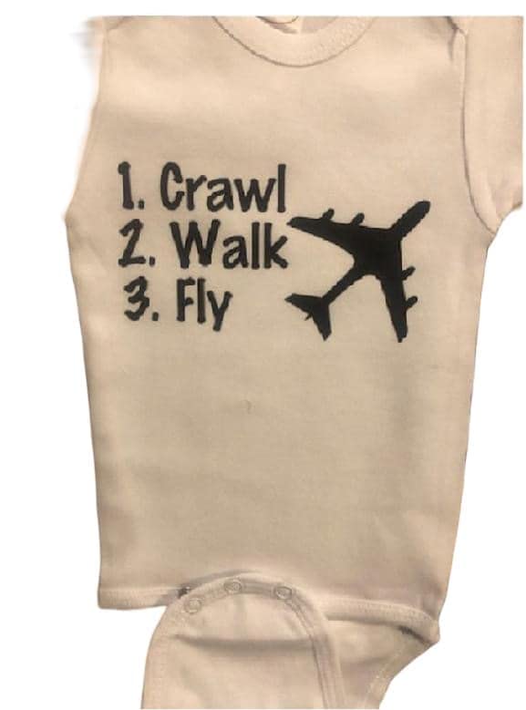 crawl walk fly custom baby onesie ® bodysuit future pilot infant one piece2