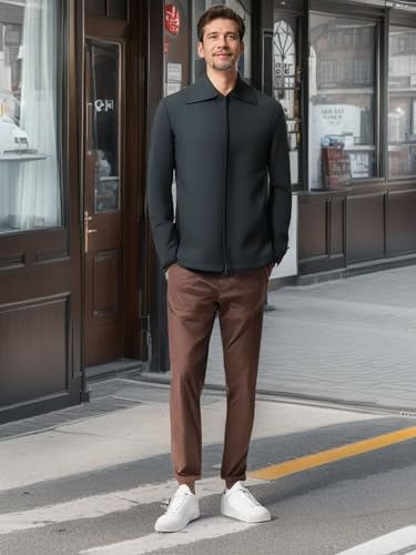 Image of Mens Lightweight Bomber Jacket Casual Stylish Windbreaker