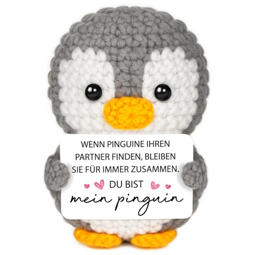 Gleevara Jahrestag Geschenk für Ihn Sie, Partner Geschenke, Mini Pinguin Ich Liebe Dich Geschenke, Hochzeitstaggeschenke für Männer Frauen, Geschenk für Freundin Freund, Pocket Hug Pinguin