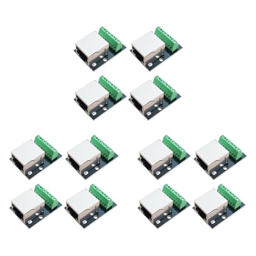Carte de dérivation RJ45 Ethernet 2,54 mm terminal réseau blindé 12 pièces pour de câblage