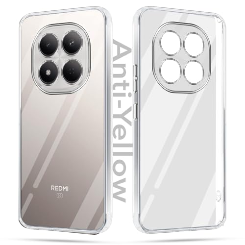 Image of Jkobi Lifetime Anti-Yellow Clear Back Cover Case for Xiaomi Redmi Note 15 Pro 5G (Sleek Hard Crystal | Shockproof and Camera Protection)