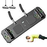 Tabla de flexiones | Tabla de ejercicio abdominal, entrenador multifuncional para ejercitar, equipo de entrenamiento portátil con cuerda de tracción y temporizador para gimnasio en casa