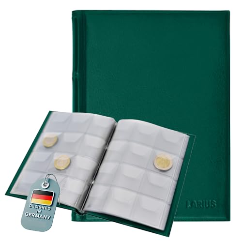 Münzenalbum Münzalbum für 120 Stück 2 Euro Münzen, Gedenkmünzen Aufbewahrung (Grün)