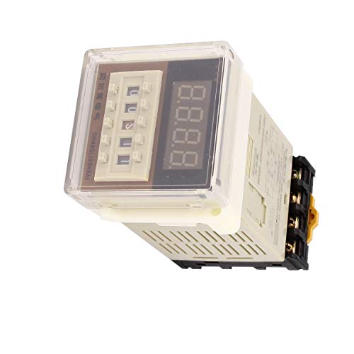 Aexit DH48S-2ZH 0.01S-99H99M AC 220V DIN Rail LCD Timer Delay Relay w Base (8bab0dc7bf044eeb0fe44a9a149a44c6)