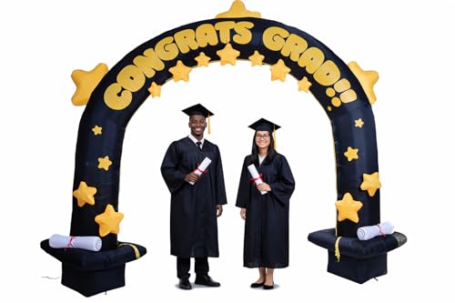 8Ft Inflatable Graduation Honor Arch Yard Garden Lawn Decoration Outdoor Lighted Blow Up Display Indoor Home Celebration Graduation Party Holiday Decor Yard Prop Sign