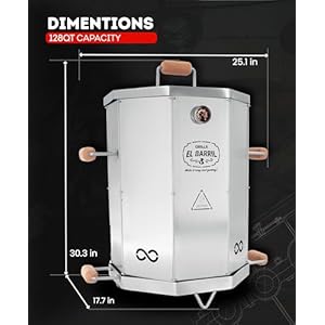 EL BARRIL 20lbs Stainless Steel Foldable Charcoal Smoker & Grill Barrel – Portable Outdoor Smokers with Grilling Accessories EL BARRIL 20lbs Stainless Steel Foldable Charcoal Smoker Grill Barrel–Portable Outdoor Smokers with Grilling Accessories