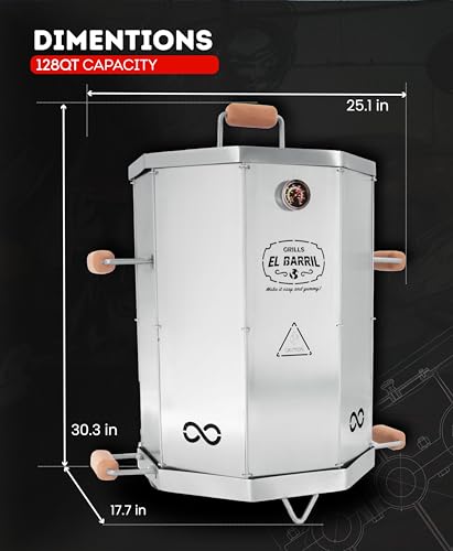 EL-BARRIL-20lbs-Stainless-Steel-Foldable-Charcoal-Smoker-Grill-Barrel–Portable-Outdoor-Smokers-with-Grilling-Accessories EL BARRIL 20lbs Stainless Steel Foldable Charcoal Smoker Grill Barrel–Portable Outdoor Smokers with Grilling Accessories