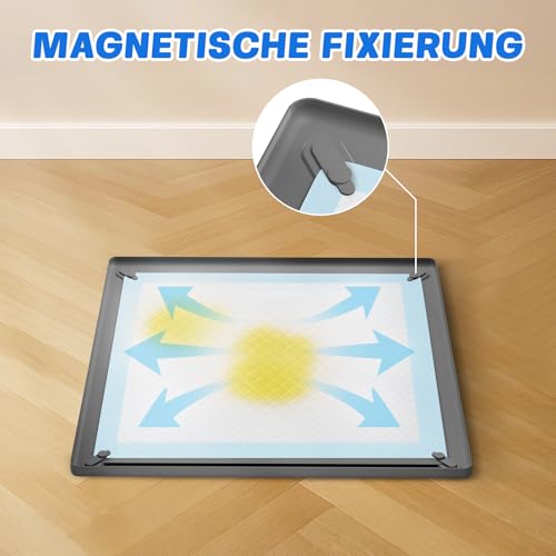 Pawinner 40-teiliges PIPI Matten für Hunde Set Con Silikonmatte, 62 X 62 cm rutschfeste Trainingspads für Hunde, Auslaufsicheres 5-Lagiges, Saugstarke Welpen Unterlagen, Schnell Trocknender
