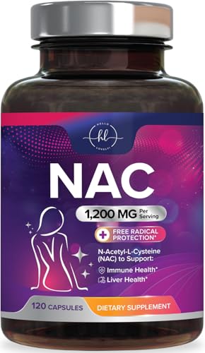 NAC Supplement - 1200mg per Serving N-Acetyl-L-Cysteine Optimal Absorption Immune Support with Powerful Antioxidants - Respiratory & Liver Health Support - Gluten Free Bottled in USA - 120 Capsules