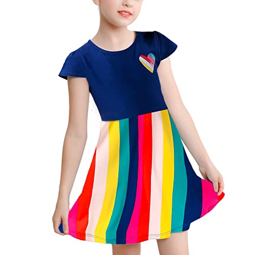 V.&Grin Girls Dress Summer Soft Short & Long Sleeve Floral Twirly Casual Dress For Toddler Kids 2-8 Years #TOP14