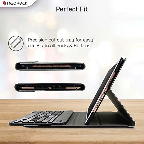 Image of Neopack Smart Folio Case with Wireless Keyboard for iPad 10.2 inch - 7th & 8th Gen (Black)