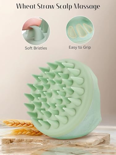 Image of Hair Scalp Massager and Shampoo Brush for Shower Dandruff Removal - Wet and Dry - Encourages Growth - Includes 1 Massage Removal Heads