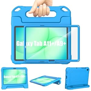 Samsung Galaxy Tab A11+/A9+ Plus hoesje voor kinderen 11 inch 2025/2023, TrendGate lichtgewicht schokbestendige Samsung A11 Plus hoesje met geïntegreerde schermbeschermer en houder voor Galaxy Tab A11