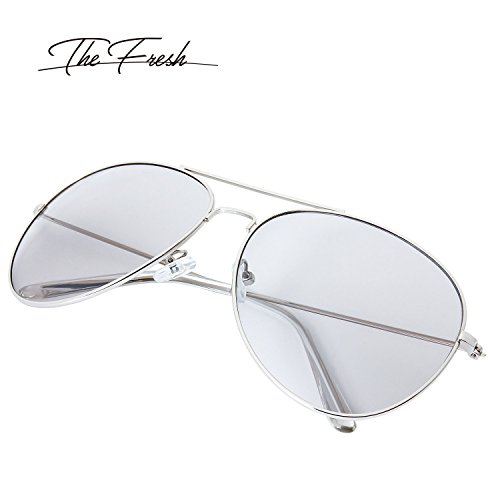 Image of The Fresh Classic Aviator Frame Light Color Lens XL Oversized Sunglasses Gift Box