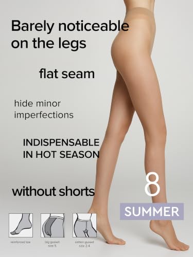 Image of Conte Ultra Fine Sheer to Waist Pantyhose Summer 8 Denier