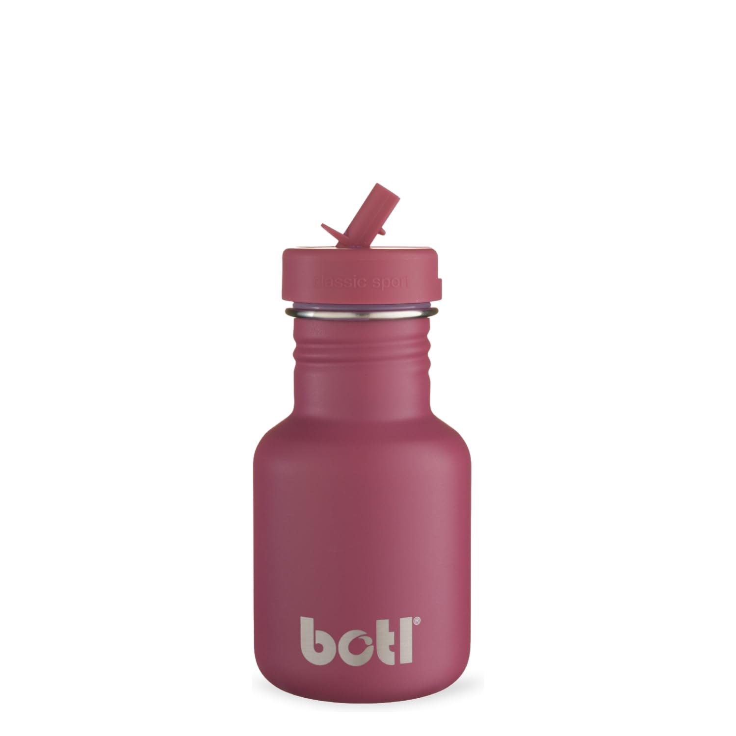 onegreenbottle – BOTL Tough Canteen Water Bottle with Sports Cap, Stainless Steel, Non-Insulated, Single-Skinned Eco Canteen, 350ml (Dark Cherry) — image 1