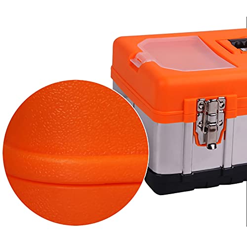 Organisateur en acier inoxydable avec poignée, coffre de rangement outillage à compartiments - 4