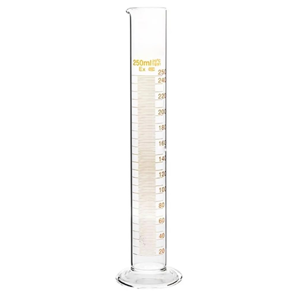 Laborgeräte und -ausrüstung 250 ml Glasmesszylinder mit Graduierung und Ausgussöffnung, Laborglas