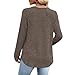 Women Long Sleeve Shirts Fall V Neck Work Tops Fashion Tunic Sweaters Ruffle Hem Casual Blouse Trendy Outfits Coffee XL