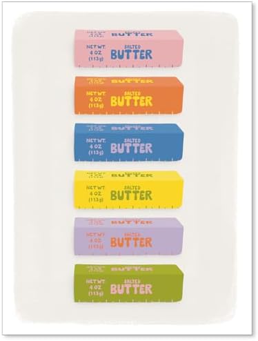 Colorful Butter Sticks Wall Art Funny Kitchen Food Posters Trendy...