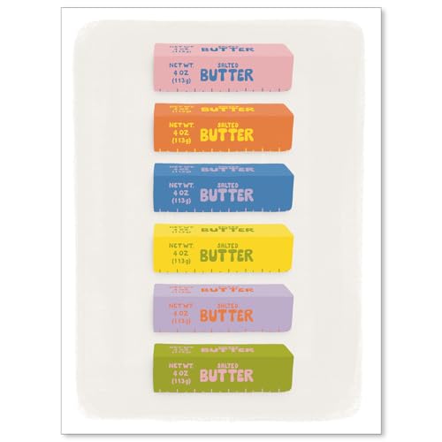 Colorful Butter Sticks Wall Art Funny Kitchen Food Posters Trendy Minimalist Y2k Canvas Prints for Home Dining Room Wall Decor 12x16 inch Unframed