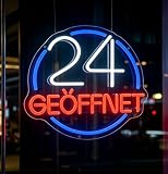 24 GEÖFFNET Neon Schild Open Led Schild für Wand Open 24 hours Leuchtreklam Neon Schriftzug Dimmbare USB Powered für Geschäfte Cafeteria Apotheke Supermarkt Hotel Spätkauf