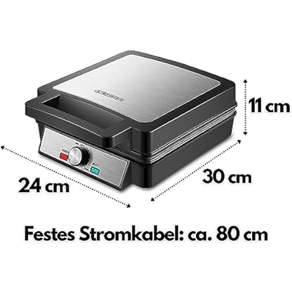 XXL 4er Waffeleisen | 1200 Watt | Waffelautomat | Paninigrill | Waffeltoaster | Waffle Maker | Elektrogrill | XXL Wafflemaker | Waffel Eisen | Waffelmacher – Bild 8