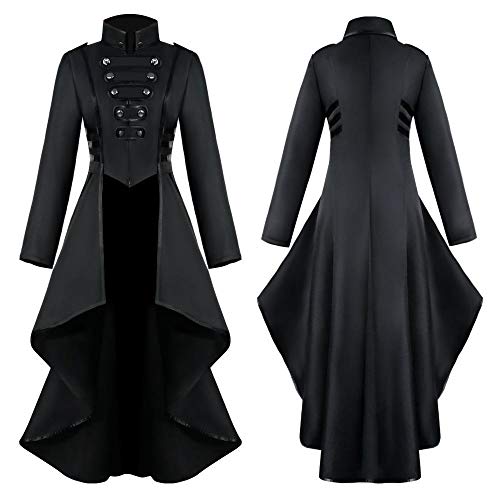 Abrigo Largo Estilo Gotico Medieval Steampunk para Mujer Solapa Chaqueta Victoriana Renaissance Abrigo Mujeres Invierno Blusa Irregular De Manga Larga Cover