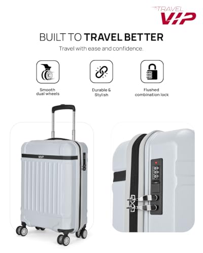 Image of VIP Bastion Cabin Polycarbonate Hard Case 8-Wheel Trolley Bag, Silver