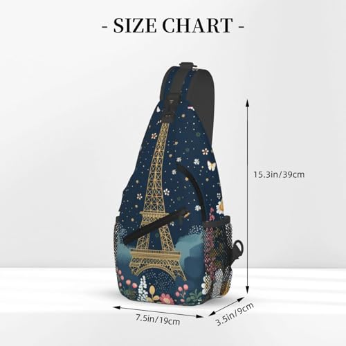 Bolso bandolera Paris Tower Flower para mujer y hombre miniatura 3