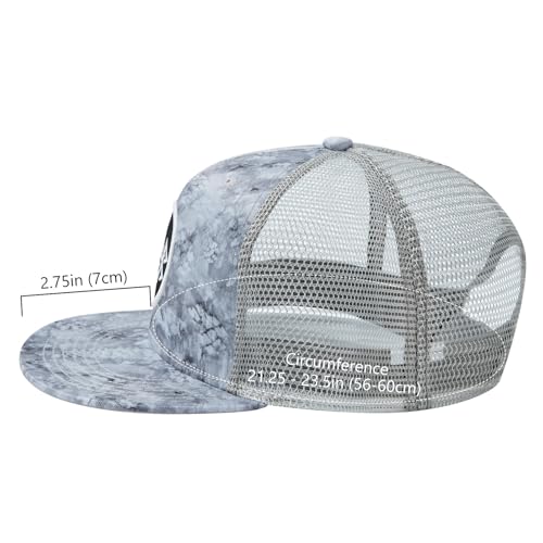 Image of BASSDASH Flat Brim Trucker Cap Adjustable Snapback Hat Mesh Back for Men Women