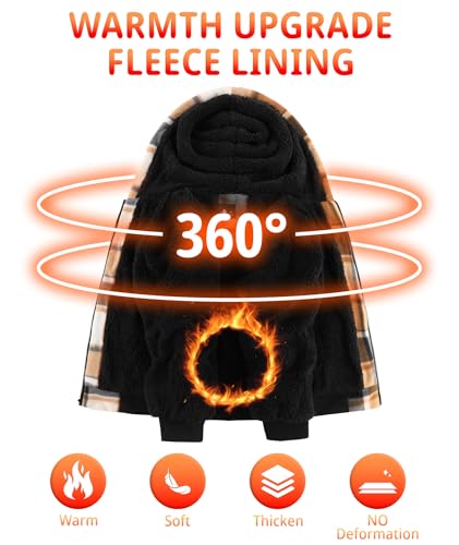 Image of Boys Fleece Jacket with Hood Unisex Child Sherpa Lined Zip Up Warm Coat Hooded Sweatshirt Outerwear