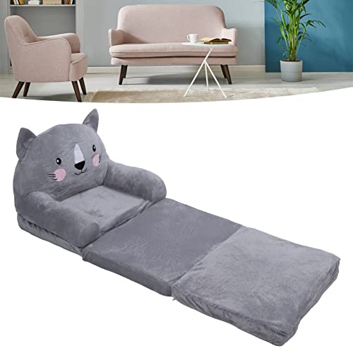 Cadeira Infantil Cinza Estilo Desenho Animado Dobrável Com Alça Larga Encosto Estável Respirável sof